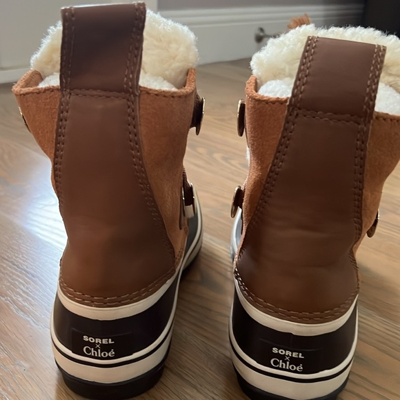 CHLOE x Sorel Cloth Snow Boots In Beige size 36.5 superb condition - Picture 4 of 8